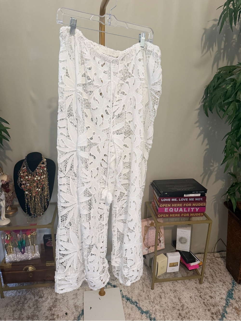 Free People La Vida White Crochet Resort Set XL Beach Club Cover-Up - Picture 6 of 14